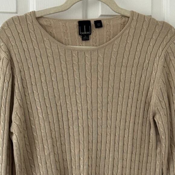 Vintage Belford 100% Silk Cable Knit Sweater Made in Hong Kong - Picture 3 of 6